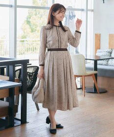 Tiaclasse L 【安田美沙子さん着用・新色/XSサイズ追加・洗える】フラワープリント配色ワンピース