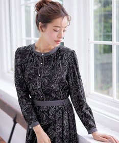 Tiaclasse L 【安田美沙子さん着用・新色/XSサイズ追加・洗える】フラワープリント配色ワンピース