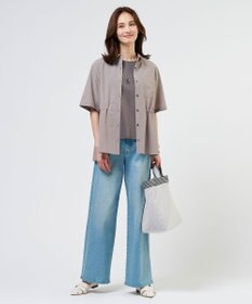 J.PRESS LADIES 【洗える】BASIC STRETCH DENIM ワイド ストレート デニム