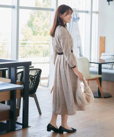 Tiaclasse L 【安田美沙子さん着用・新色/XSサイズ追加・洗える】フラワープリント配色ワンピース