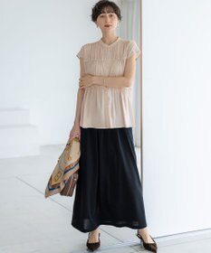 23区 L 【接触冷感/WEB&一部店舗限定】レーヨンスパローン ティアード ブラウス