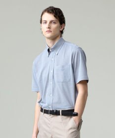 J.PRESS MEN 酷暑の清潔感もこれ一枚で【吸水速乾 / 抗菌防臭 / 防シワ】【J.PRESS OXFORD JERSEY】カノコインレイ半袖 シャツ / B.D.