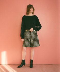 GRACE CONTINENTAL シャイニーツイードハーフパンツ