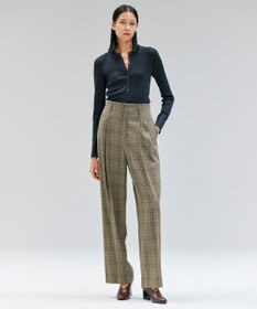 BEIGE， SELMA / チェックウールハイウエストタックパンツ