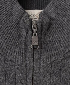 JOSEPH ABBOUD MOUNTAIN 【WEB限定・SPACE/チクチクしない/イージーケア/3シーズン対応】 SNOWYハイネック ジップカーディガン