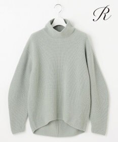 23区 【R(アール)】マイクロンメリノウール スタンドネック ニット オリーブ系