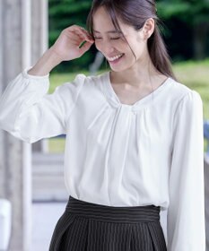 Tiaclasse 【スマート裏起毛】 ボウタイ風ブラウス
