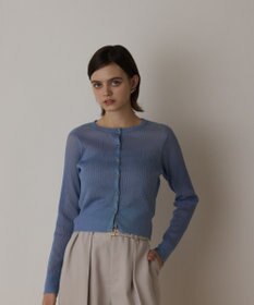 GRACE CONTINENTAL ラメリブシアーニットカーディガン