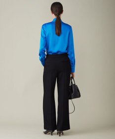 ICB 【洗える】 ヴィンテージストレッチサテン ブラウス