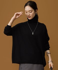 自由区 L ウォームレーヨンストレッチハイネック ニット ブラック