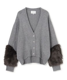BEIGE， 【洗える】CHESTER / フェイクファーVネックカーディガン