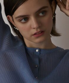 GRACE CONTINENTAL ラメリブシアーニットカーディガン