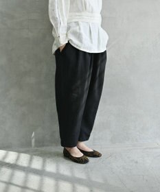 muuc 〈高品質ベルギーリネン100%〉〈遠州織物の工場で作られた上質な生地〉〈通年着られる〉キャンバス生地のイージーパンツ