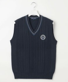 23区GOLF 【MEN】【ウォッシャブル】コットンブレンドニットベスト