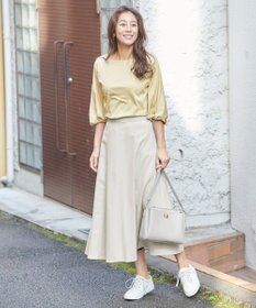 ANY リネンライクオックス フレアスカート