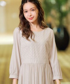 Tiaclasse L 【洗える】レース切替ワンピース