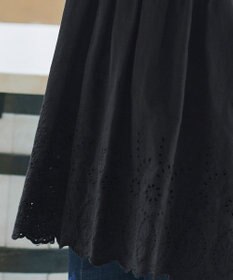 Tiaclasse 【洗える】パンチングレースピンタックチュニックブラウス