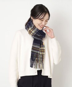 MOONBAT WEB限定【洗える】ミエル (miel) カシミヤ100％ チェックマフラー