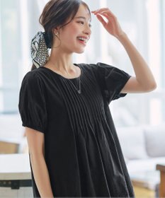 Tiaclasse 【洗える】パンチングレースピンタックチュニックブラウス