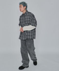 WEGO 【ユニセックス着用ITEM/MLサイズ展開】チェックレイヤードシャツ（LS）