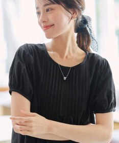 Tiaclasse 【洗える】パンチングレースピンタックチュニックブラウス