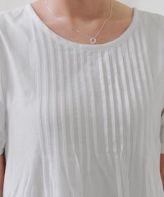 Tiaclasse 【洗える】パンチングレースピンタックチュニックブラウス