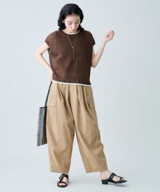 ANY L ラミータッチフレンチスリーブニット