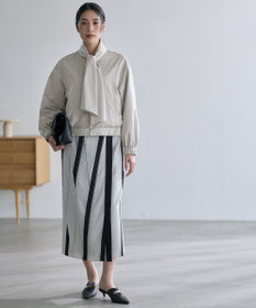 ICB L ランダムストライププリント ストレートスカート