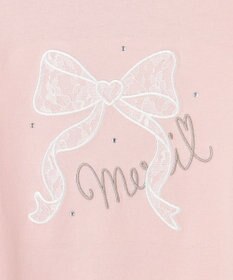 ANY KIDS 肩開きライン入り リボン長袖Tシャツ