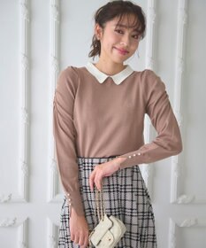 Feroux 配色襟パワショル ニット