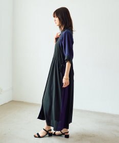 YECCA VECCA 配色デザインシャツワンピース