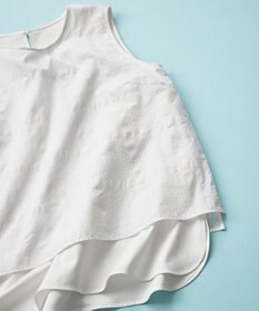 23区 シアーチェックレイヤード スリーブレス Tブラウス