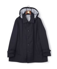 J.PRESS MEN 【KING SIZE】【オンオフ兼用 / ストレッチ / 撥水 / 洗える】トリコット3レイヤーバルマカンショートコート / フードデタッチャブル