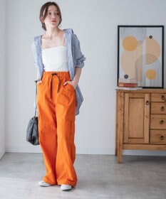 WEGO 【ウエストゴム】ナイロンイージーワイドカーゴパンツ