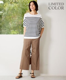 自由区 【WEB限定カラーあり・接触冷感・UVカット】クレープストレッチドルマン ニット