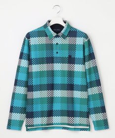 23区GOLF 【MEN】【吸水速乾・UVケア】 チェック柄プリント 長袖シャツ