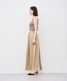 uncrave シャイニーダブルサテン フレアスカート