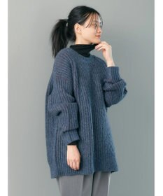 AMERICAN HOLIC バイカラー片畦ニットチュニック