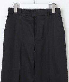 自由区 S 【UVカット・接触冷感・洗える】コットンサテンクロップド丈ワイドストレート パンツ