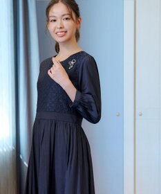 Tiaclasse L 【洗える】レース切替ワンピース