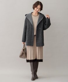 自由区 【リバーシブル】ウールリバー フード付きショートコート