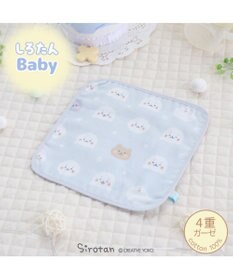 Mother garden しろたん 総柄 ガーゼハンカチ 四重ガーゼ ベビータオル