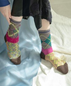 COQ 【MEN】KITSUNE ARGYLE アーガイルリバーシブルファーソックス