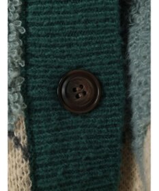 earth music&ecology ループ編みアーガイルカーディガン