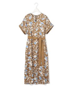 ICB 【洗える】 ウォーターフラワープリント ワンピース