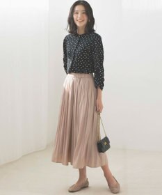 組曲 ドットジョーゼットプリント ブラウス