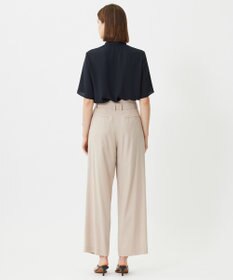 ICB L 【人気のため新色追加・接触冷感・UVケア・洗える】BackSatinAmunzen 5分袖配色ボウタイブラウス