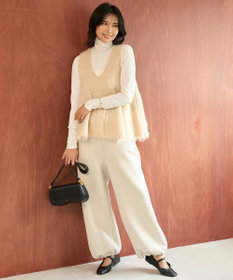 UNFILO 【野呂佳代さん着用】アルパカシャギー ペプラムジレ