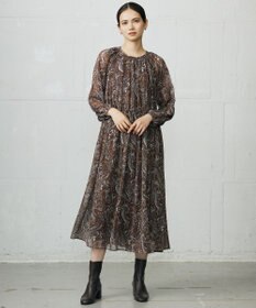 自由区 L 【SHIHOさん着用】ペイズリープリント ワンピース