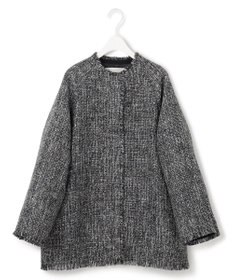ICB L スパングルツイード ノーカラーコート